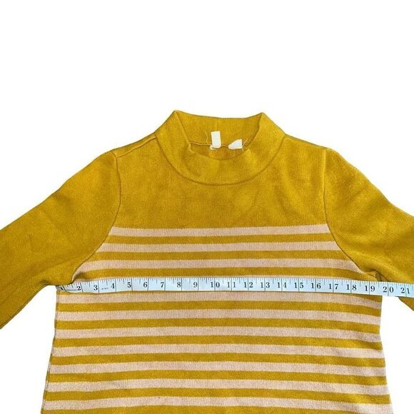 ANTHROPOLOGIE MOTH Structured Yellow & Pink Sweater Size M - Picture 6 of 8